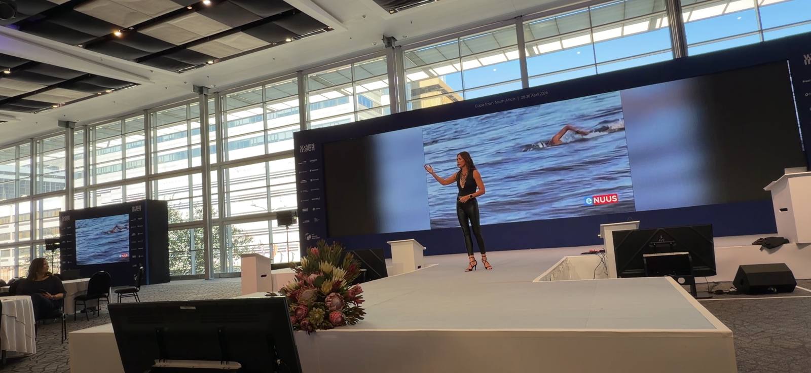 The WOMEN IN TECH Global main stage at the CTICC during Carina Bruwer's keynote